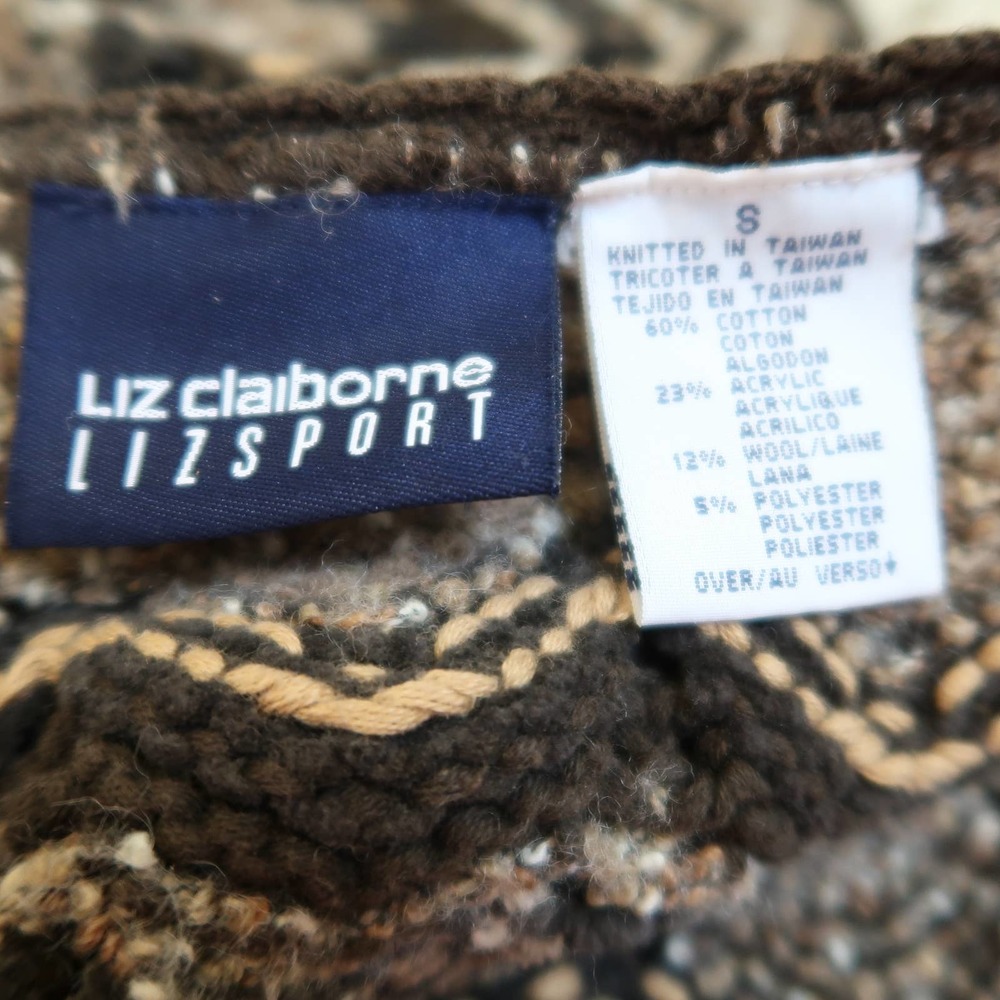 Vintage 90s brown chenille sweater vest S - Picture 6 of 6